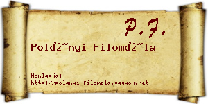 Polányi Filoméla névjegykártya